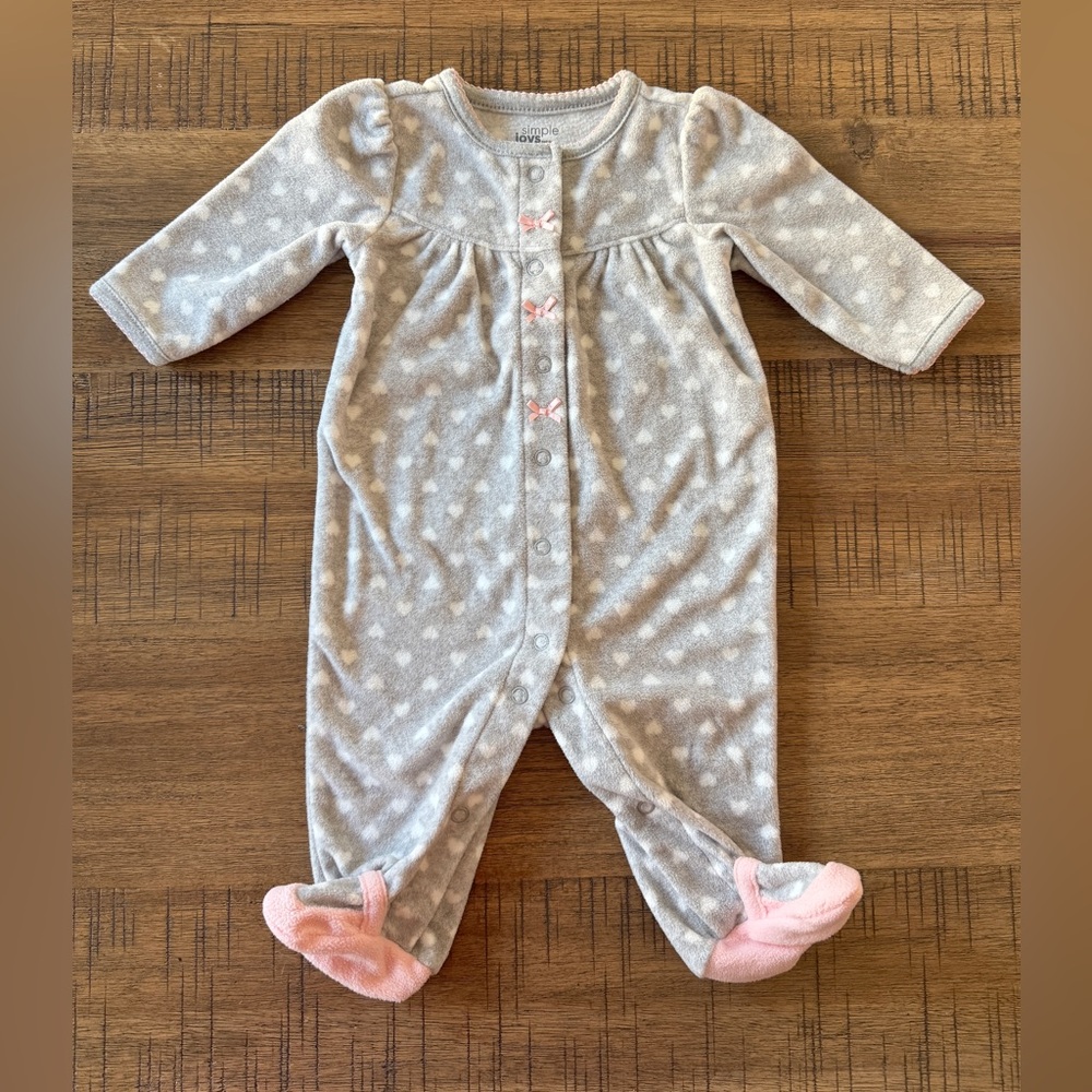 CARTER'S | Baby Girl Fleece Pajamas - 0-3 Months